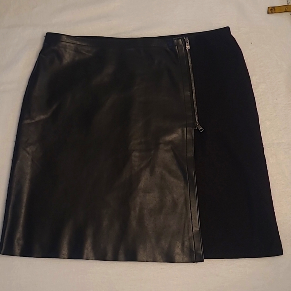 Marc Cain faux leather black skirt, elastic waiste